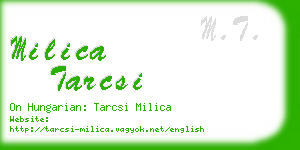 milica tarcsi business card